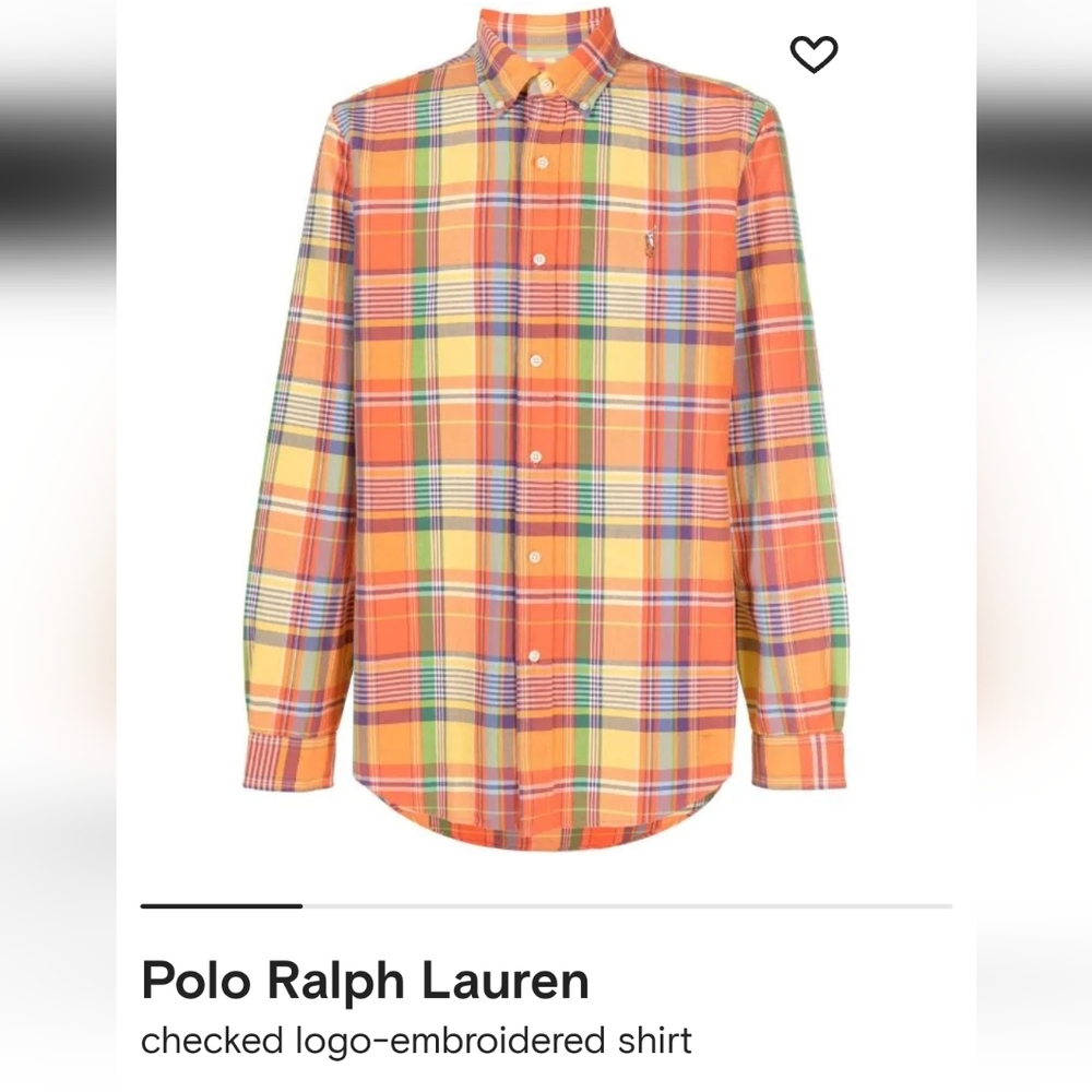 $125 Polo Ralph Lauren Men's Plaid Long-Sleeve Button-Up Shirt Size large. NWT!